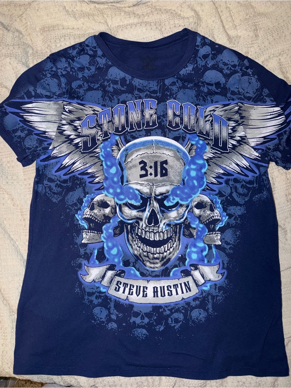 Stone Cold Steve Austin Blue Graphic Tee - Men
